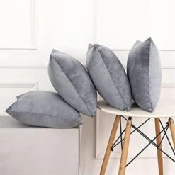 UBeesize Square 18 Inches Throw Pillow Covers Set Of 4, Solid Color Soft Velvet 18x18 Pillow Cover, Neutral Pillow Covers For Sofa Couch Chair Home Decor, Dark Teal Pillow Case -GENERIC Shop 41q9ZLMbTL. AC