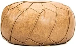 Moderner Faux Leather Pouf Unstuffed Ottoman Moroccan Footstool, Floor Footrest Cushion, Storage Solution - Natural Brown Color (Brown, 23x11) -GENERIC Shop 41qEMP7b5iL. AC