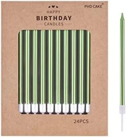 PHD CAKE 24-Count Gold Long Thin Metallic Birthday Candles, Cake Candles, Birthday Parties, Wedding Decorations, Party Candles -GENERIC Shop 41qSZd7KvYL. AC