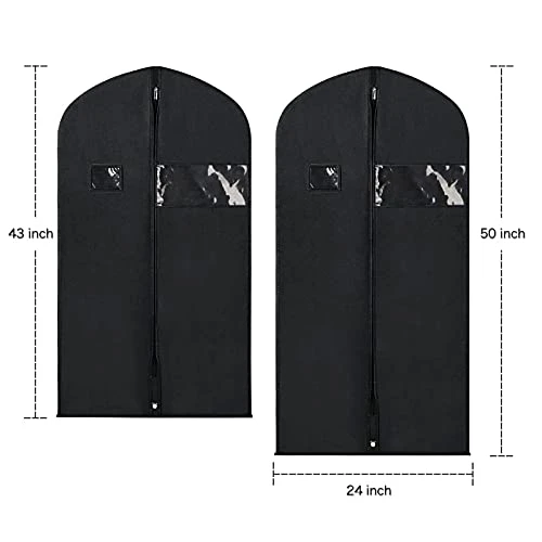 Zilink Garment Bag Suit Bags For Storage And Travel 43"/50" Suit Cover For Closet With ID Card Holder For Suit T-Shirt Coat Jacket Dresses (Set Of 5) 1 Zilink Garment Bag Suit Bags For Storage And Travel 43"/50" Suit Cover For Closet With ID Card Holder For Suit T-Shirt Coat Jacket Dresses (Set Of 5)