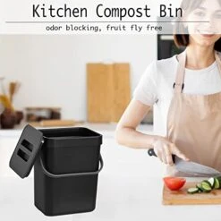 LALASTAR Compost Bin With Lid, Hanging Small Trash Can With Lid Under Sink For Kitchen, Food Waste Bin For Countertop, Mountable Garbage Can For Bathroom, RV, 5L/1.3 Gal, Black 16 LALASTAR Compost Bin With Lid, Hanging Small Trash Can With Lid Under Sink For Kitchen, Food Waste Bin For Countertop, Mountable Garbage Can For Bathroom, RV, 5L/1.3 Gal, Black -GENERIC Shop 41rNPE1TO2L