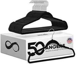 SereneLife White Standard Plastic Hangers - Space Saving Durable Tubular Heavy Duty Clothes Hanger Set Ideal For Laundry/Daily Use, Can Hold Up To 5.5 Lbs. For Coats, Jackets, Pants & Dress (50-Pack) -GENERIC Shop 41rcBw8vPZL. AC
