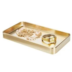 MDesign Modern Decorative Metal Guest Hand Towel Tray Holder Organizer For Disposable Paper Napkins, Jewelry, Makeup - Bathroom Vanity Sink Counter Organization - Unity Collection - Soft Brass 18 MDesign Modern Decorative Metal Guest Hand Towel Tray Holder Organizer For Disposable Paper Napkins, Jewelry, Makeup - Bathroom Vanity Sink Counter Organization - Unity Collection - Soft Brass -GENERIC Shop 41rfdQUOWhL