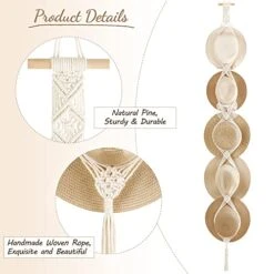 Dahey Macrame Hat Hangers Hat Rack For Wall Cowboy Hat Holder Organizer Display For Closet Hand Weaving Bobo Hanging Hat Organizer Storage For Wide Brim Hats Bowler Fedora Hats, 7 And 5 Hats Style -GENERIC Shop 41s4d1NvLYL