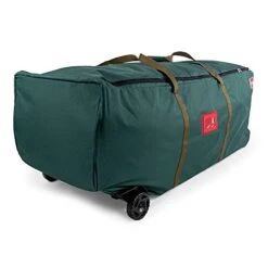 [Rolling Duffle Bag Tree Storage Bag] - Big Wheeled 9 Foot Christmas Tree Storage Bag For Artificial Trees Up To 9 Feet Tall - Compression Straps To Secure Your Tree | Tree Keeper Big Wheel Duffle Bag