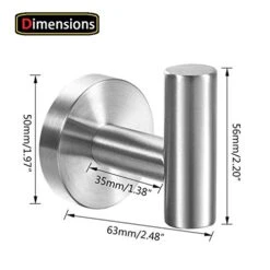 YGIVO 2 Pack Towel Hooks, Brushed Nickel SUS304 Stainless Steel Coat Robe Clothes Hook Modern Wall Hook Holder For Bathroom Kitchen Garage Hotel Wall Mounted (Brushed Nickel) -GENERIC Shop 41t2h8fZCML