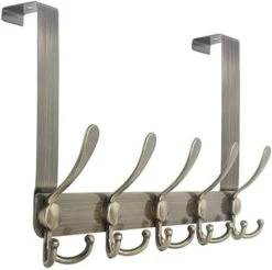 WEBI Over The Door Hook Door Hanger Hook Rack With 5 Tri Hooks For Hanging Coats, Over The Door Towel Rack Towel Hanger Door Coat Hanger Over Door Coat Rack For Bathroom,Behind Back Of Door,White -GENERIC Shop 41tEI ORSxL. AC