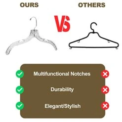 Quality Hangers Clear Hangers 12 Pack - Crystal Cut Hangers For Clothes - Durable Plastic Hanger Set - Invisible Dress Hangers For Suits - Heavy Duty Hangers - Nonslip Coat And Shirt Hangers -GENERIC Shop 41tLpImCfNL