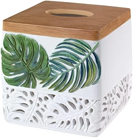 Avanti Linens - Covered Jar, Countertop Organizer, Leaf Inspired Home Decor (Viva Palm Collection), Green 6 Avanti Linens - Covered Jar, Countertop Organizer, Leaf Inspired Home Decor (Viva Palm Collection), Green - Image 6
