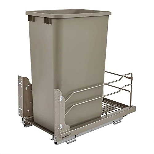 Rev-A-Shelf 53WC-1550SCDM-117 Single 50-Quart Kitchen Base Cabinet Pull Out Waste Container Trash Can With Soft-Close Slides, Silver 7 Rev-A-Shelf 53WC-1550SCDM-117 Single 50-Quart Kitchen Base Cabinet Pull Out Waste Container Trash Can With Soft-Close Slides, Silver - Image 7