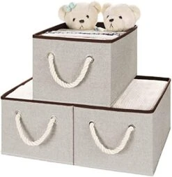 TOPIA HOME Closet Organizers And Storage Bins For Shelves, EXTRA LARGE, 3-Pack Foldable Storage Baskets For Organizing With Rope Handles, Collapsible Fabric Cube Organization Boxes, Beige, TP03Y 20 TOPIA HOME Closet Organizers And Storage Bins For Shelves, EXTRA LARGE, 3-Pack Foldable Storage Baskets For Organizing With Rope Handles, Collapsible Fabric Cube Organization Boxes, Beige, TP03Y -GENERIC Shop 41tlATKdcrL. AC 1