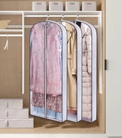 AOODA 65" Long Dress Garment Bags For Closet Storage, 4" Gusseted Clear Hanging Clothes Cover For Gowns, Coats (3 Packs) 8 AOODA 65" Long Dress Garment Bags For Closet Storage, 4" Gusseted Clear Hanging Clothes Cover For Gowns, Coats (3 Packs) -GENERIC Shop 41tyzH7wSnL