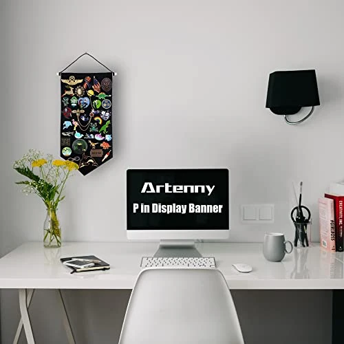 Artenny 3PCS Enamel Pin Wall Display Holder Canvas Banner, Hanging Brooch Storage Case, Earrings Lapel Pin Collection Organizer With Hooks (A) 2 Artenny 3PCS Enamel Pin Wall Display Holder Canvas Banner, Hanging Brooch Storage Case, Earrings Lapel Pin Collection Organizer With Hooks (A) - Image 2