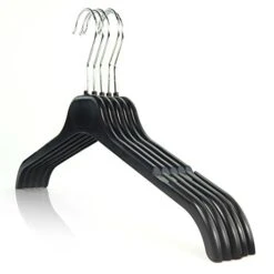 Hangerworld 15 Black 17inch Plastic Notched All Purpose Coat Clothes Garment Dress Shirt Top Hangers