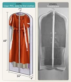 SLEEPING LAMB 60'' Long Hanging Garment Bags For Closet Storage Gusseted Clear Dress Bag For Clothes, Gowns, Coats, Suits, 5 Packs 9 SLEEPING LAMB 60'' Long Hanging Garment Bags For Closet Storage Gusseted Clear Dress Bag For Clothes, Gowns, Coats, Suits, 5 Packs -GENERIC Shop 41vaeb7EQQL
