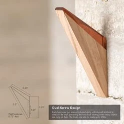 LINE+ARC The Wall Hook (Set Of 3, Amber). Solid Olive Wood & Acrylic Resin. Mid-Century Modern, Minimalist, Scandinavian, Decorative Entryway For Coat Hat Towel. Fasteners Included. 25lb Weight Limit -GENERIC Shop 41vapd3vDVL