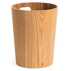 Kazai. Real Wood Waste Paper Bin Börje | Modern Wooden Paper Basket For Office, Kids' Room, Bedroom And More | 9 Liters | Birch -GENERIC Shop 41vbQS4WIjL