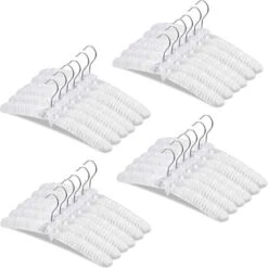24 Pieces Satin Padded Hangers Satin Hangers With Anti-Rust Swiveling Hook Shoulder Hangers for Hanging Dresses, Sweaters, Suits And More (White)