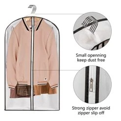 Mskitchen Hanging Clothes Bag With 4" Gusseted Garment Bag (Set Of 6) For Storage Suit Bag For Closet Clear Garment Bags Dress Covers Garment Bags For Suits, Sweaters, Shirts - 24"x 40"x 4"/ 6 Pack -GENERIC Shop 41vouOCSYxL