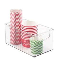 MDesign Plastic Kitchen Organizer - Storage Holder Bin With Handles For Pantry, Cupboard, Cabinet, Fridge/Freezer, Shelves, Counter - Holds Canned Food, Snacks - Ligne Collection - 4 Pack - Clear 12 MDesign Plastic Kitchen Organizer - Storage Holder Bin With Handles For Pantry, Cupboard, Cabinet, Fridge/Freezer, Shelves, Counter - Holds Canned Food, Snacks - Ligne Collection - 4 Pack - Clear -GENERIC Shop 41vvBjDttBL