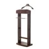 Proman Products Milan Valet Stand With Drawer, Top Tray, Contour Hanger, Trouser Bar, Tie & Belt Hooks And Shoe Rack - VL36226