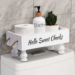BS-VOG Bathroom Decor Box, Raised Wood Toilet Tank Basket For Toilet Paper With Funny Signs On 2 Sides For Back Of Toilet, Farmhouse Tank Topper Storage Organizer Tray For Rustic Home Decor (Black) 15 BS-VOG Bathroom Decor Box, Raised Wood Toilet Tank Basket For Toilet Paper With Funny Signs On 2 Sides For Back Of Toilet, Farmhouse Tank Topper Storage Organizer Tray For Rustic Home Decor (Black) -GENERIC Shop 41wMmqSC7mL. AC