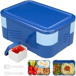 STAVOZE Bento Box, Bento Lunch Box For Kids, 1550ML Lunch Containers For Kids/Adults/Students, 6 Compartment LeakProof Adult Lunch Box With Utensils, Microwave/Dishwasher/Freezer Safe -GENERIC Shop 41woCfSNnWL. AC