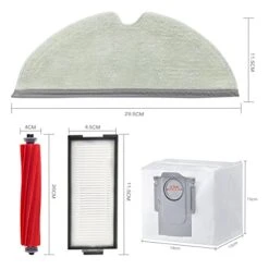 Vacushop Vacuum Accessories Replacement For Roborock Q7+ Reusable Hard Floor Expert Wet Compatible Microfiber Soft X1 Main Brush X3 Dust Bag X4 Mop Pad X2 Filter X4 Edge Brush Set -GENERIC Shop 41wpAG2KTdL