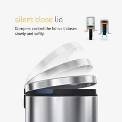 Simplehuman 30 Liter / 8 Gallon Round Step Trash Can, Brushed Stainless Steel,15.1 X 12.4 X 25.6 Inches -GENERIC Shop 41wx7HmYmDL