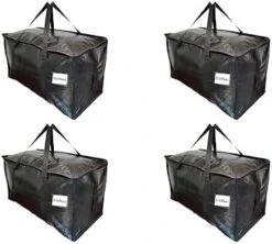 BAG-THAT! 6 Black Moving Bags Extra Large Heavy Duty Storage Bags Zippered Top Handles Wrap Bag Totes For Storage Packing Bags Moving Supplies Packing Supplies For Moving Moving Boxes Plastic Tote 16 BAG-THAT! 6 Black Moving Bags Extra Large Heavy Duty Storage Bags Zippered Top Handles Wrap Bag Totes For Storage Packing Bags Moving Supplies Packing Supplies For Moving Moving Boxes Plastic Tote -GENERIC Shop 41xCBSf85SL. AC