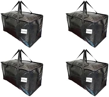 BAG-THAT! 6 Black Moving Bags Extra Large Heavy Duty Storage Bags Zippered Top Handles Wrap Bag Totes For Storage Packing Bags Moving Supplies Packing Supplies For Moving Moving Boxes Plastic Tote 7 BAG-THAT! 6 Black Moving Bags Extra Large Heavy Duty Storage Bags Zippered Top Handles Wrap Bag Totes For Storage Packing Bags Moving Supplies Packing Supplies For Moving Moving Boxes Plastic Tote - Image 7