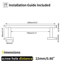 WY Bathroom Towel Bar 33" Stainless Steel Towel Bar Matte Black Contemporary Style Wall Mount For Bath Kitchen AG1101C85-BK -GENERIC Shop 41xD75cMbzL