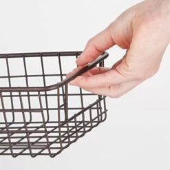 MDesign Shallow Metal Wire Basket For Storage Pantry - Kitchen Organization Basket With Handles - Bin Basket For Organizing Cabinets Or Countertop - Concerto Collection - 4 Pack - Bronze -GENERIC Shop 41xH0jwBMQL