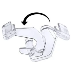 GlossyEnd Pack Of 100 - Crystal Clear Hinged Polycarbonate Ceiling Hooks For Drop-Ceiling T-Bars, Holds Up To 15 Lbs. 1" W X 1 ½"H