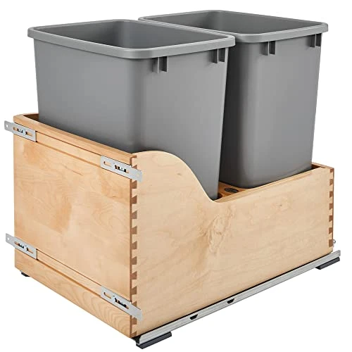 Rev-A-Shelf 4WCSC-1835DM-2 Double 35 Quart Pull-Out Kitchen Cabinet Waste Containers Trash Cans Bins With Blumotion Soft-Close Slides & 135lb Capacity 8 Rev-A-Shelf 4WCSC-1835DM-2 Double 35 Quart Pull-Out Kitchen Cabinet Waste Containers Trash Cans Bins With Blumotion Soft-Close Slides & 135lb Capacity - Image 8