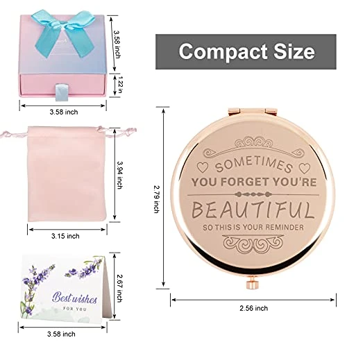 Birthday Gifts For Women-Compact Makeup Mirror,gifts For Women, Festival ,Valentine's Day,Christmas,Mother's Day, Graduation Party,the Gift For Mom,wife,sister,daughter,friend,classmate (Rose Gold) 2 Birthday Gifts For Women-Compact Makeup Mirror,gifts For Women, Festival ,Valentine's Day,Christmas,Mother's Day, Graduation Party,the Gift For Mom,wife,sister,daughter,friend,classmate (Rose Gold) - Image 2