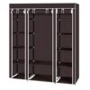 WiCCI 69" Portable Clothes Closet Wardrobe Storage Organizer With Non-Woven Fabric Quick And Easy To Assemble Extra Strong And Durable Dark Brown For Bedroom,Entrance,Living Room