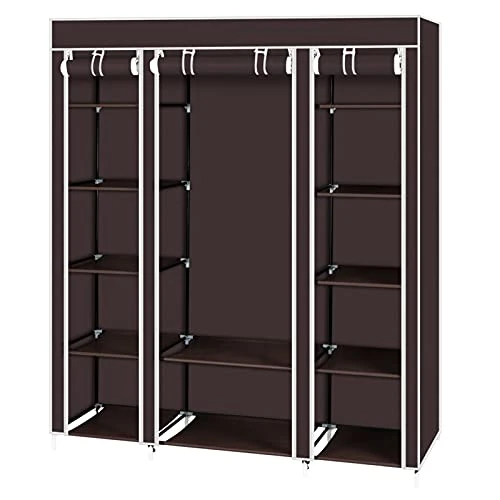 WiCCI 69" Portable Clothes Closet Wardrobe Storage Organizer With Non-Woven Fabric Quick And Easy To Assemble Extra Strong And Durable Dark Brown For Bedroom,Entrance,Living Room 1 WiCCI 69" Portable Clothes Closet Wardrobe Storage Organizer With Non-Woven Fabric Quick And Easy To Assemble Extra Strong And Durable Dark Brown For Bedroom,Entrance,Living Room