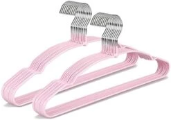TOPIA HANGER Non Slip Hanger 20 Pack, Metal Clothes Hangers Space Saving, Heavy Duty Rubber Coated Wire Hanger For Coat, Shirt, Dress, Pants-Pink, CT12P -GENERIC Shop 41xwpEgyVCS. AC