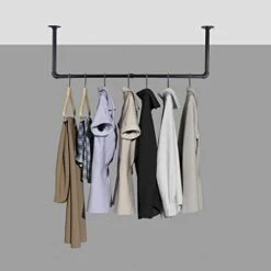Sumnacon 31.9 Inch Industrial Pipe Clothing Rack Bar - Heavy Duty Rustic Coat Hanger With Screws, Wall-Mounted Metal Garment Holder Rack For Retail Display/Laundry/Boutique/Clothing Store, Black -GENERIC Shop 41xy7ZLDG9L