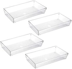 4 Pack 12"x 6" Large Size Clear Plastic Desk Drawer Organizer Tray Bathroom Office Kitchen Utensils Silverware Gadgets Dividers Desk Drawer Storage Bins Container For Dresser Cosmetic Makeup 15 4 Pack 12"x 6" Large Size Clear Plastic Desk Drawer Organizer Tray Bathroom Office Kitchen Utensils Silverware Gadgets Dividers Desk Drawer Storage Bins Container For Dresser Cosmetic Makeup -GENERIC Shop 41y2PAOtV8L. AC
