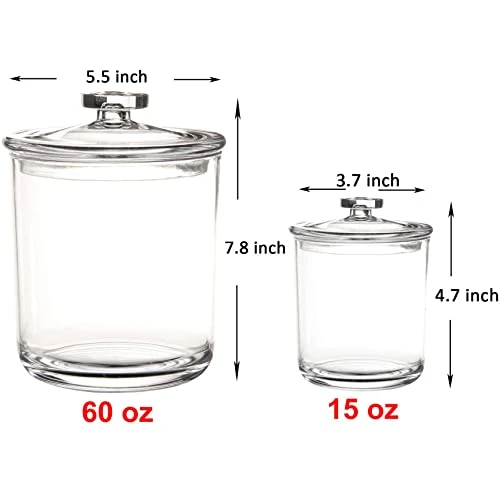 Youngever Clear Plastic Apothecary Jars (1 Set 60 Ounce And 1 Set 15 Ounce) 3 Youngever Clear Plastic Apothecary Jars (1 Set 60 Ounce And 1 Set 15 Ounce) - Image 3