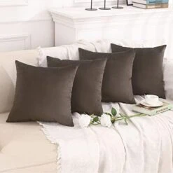 UBeesize Square 18 Inches Throw Pillow Covers Set Of 4, Solid Color Soft Velvet 18x18 Pillow Cover, Neutral Pillow Covers For Sofa Couch Chair Home Decor, Dark Teal Pillow Case -GENERIC Shop 41y6iH6efDL. AC