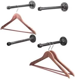 PIPE DECOR Industrial Pipe Wall Mounted Clothing Rack, Commercial Or Residential Wardrobe Clothes Display, Heavy Duty Rustic Vintage Steel Grey Black Metal Garment Bracket Frame, 4 X 12 Brackets 14 PIPE DECOR Industrial Pipe Wall Mounted Clothing Rack, Commercial Or Residential Wardrobe Clothes Display, Heavy Duty Rustic Vintage Steel Grey Black Metal Garment Bracket Frame, 4 X 12 Brackets -GENERIC Shop 41y7mSvg4DL. AC