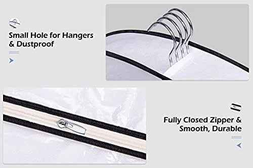 SLEEPING LAMB 60'' Long Hanging Garment Bags For Closet Storage Gusseted Clear Dress Bag For Clothes, Gowns, Coats, Suits, 5 Packs 6 SLEEPING LAMB 60'' Long Hanging Garment Bags For Closet Storage Gusseted Clear Dress Bag For Clothes, Gowns, Coats, Suits, 5 Packs - Image 6
