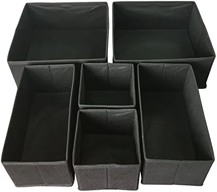 Sodynee® Foldable Cloth Storage Box Closet Dresser Drawer Organizer Cube Basket Bins Containers Divider With Drawers For Underwear, Bras, Socks, Ties, Scarves, 6 Pack, Black 5 Sodynee® Foldable Cloth Storage Box Closet Dresser Drawer Organizer Cube Basket Bins Containers Divider With Drawers For Underwear, Bras, Socks, Ties, Scarves, 6 Pack, Black - Image 5
