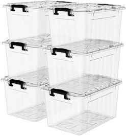Cetomo 35L*3 Storage Box Storage Bin With Wheels Storage Container With Click Closure And Lid Stackable Transparent Organizer 12 Cetomo 35L*3 Storage Box Storage Bin With Wheels Storage Container With Click Closure And Lid Stackable Transparent Organizer -GENERIC Shop 51 0YLHNXjL. AC