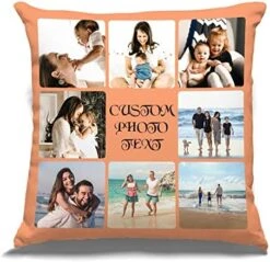 Personalized Pillow W Photos Collage - Customized Pillowcase With 8 Pictures And Text - Custom Birthday Wedding Gift For Couple Family Friend - 14x14 -GENERIC Shop 51 59wxWjJL. AC