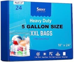 [ 24 COUNT ]-- 3 MILL THICK. PLASTIC BAGS - X-Large Plastic Bags Zipper Top - 5 Gallon Bags 18" X 24", Extra Large Storage Bags For Clothes, Travel, Moving, Storage, Large Reusable Freezer Bag, BPA-Free, 3 Mil Thick Heavy Duty Clear Plastic -GENERIC Shop 51 d4RUz DL. AC