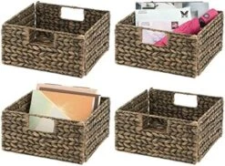 MDesign Natural Woven Hyacinth Cube Organizer Basket With Handles, Storage For Bathroom, Laundry Room Shelf Or Nursery - Perfect For Cubby Storage Units - Hold Blankets And Books - 4 Pack, Natural/Tan 22 MDesign Natural Woven Hyacinth Cube Organizer Basket With Handles, Storage For Bathroom, Laundry Room Shelf Or Nursery - Perfect For Cubby Storage Units - Hold Blankets And Books - 4 Pack, Natural/Tan -GENERIC Shop 51 pgJwaO2L. AC